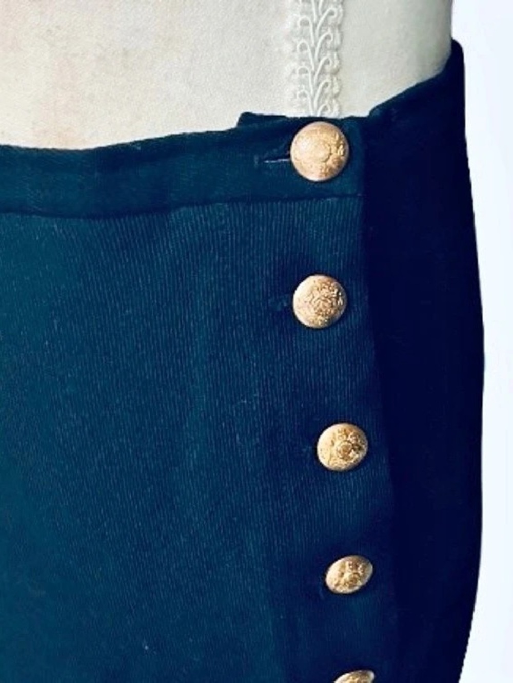 Wool 10P RALPH LAUREN A-Line Skirt in Navy Blue Petite Designer Polo Fall Winter - Picture 4 of 13